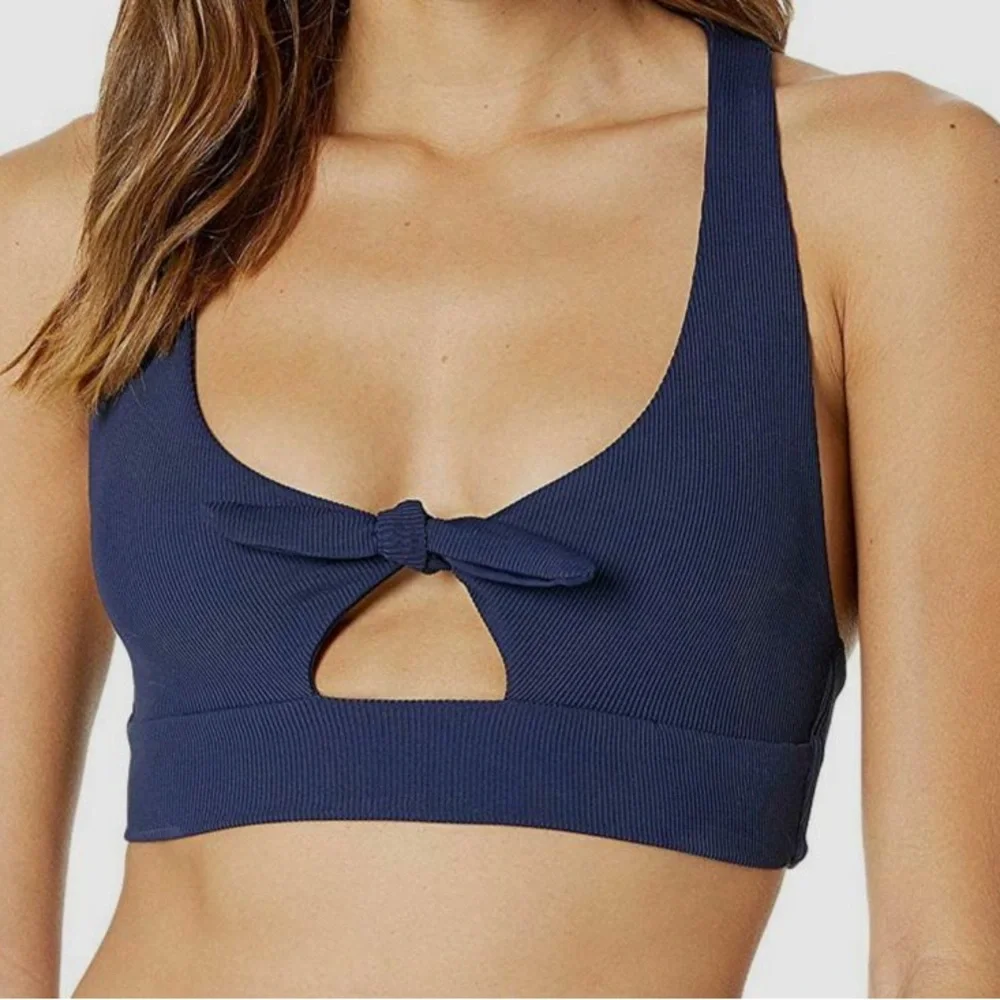 NWOT L*Space ribbed Midnight Blue Tara bikini top XS